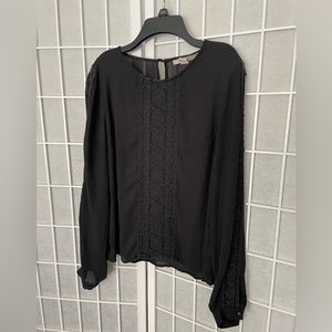 Black Blouse Long Sleeve Small